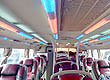 Interior picture of Vehicle Type 5: Operated by Hung Thanh or Queen Cafe. All use air-conditioned 35 berth sleeper buses. 